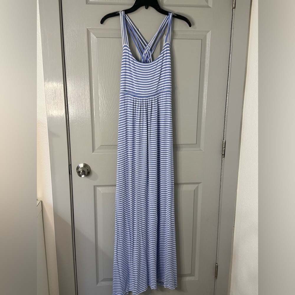 Calvin Klein Blue and White Striped Dress| size 10